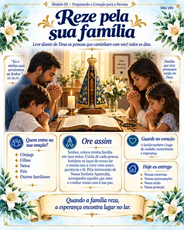 Página sobre oração pela família