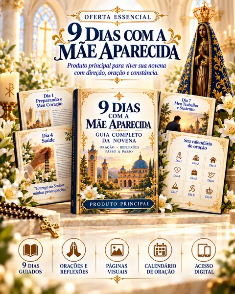 Mockup da Oferta Essencial 9 Dias com a Mãe Aparecida