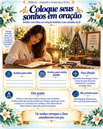 Coloque seus sonhos em oração